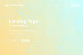 Landing page template for your website. Modern and trendy abstract background with gradient color cirlces, looking like targets. This illustration can be used for your design, with space for your text (colors used: Blue, Beige, Gray, White, Yellow, Orange). Vector Illustration (EPS10, well layered and grouped), wide format (3:2). Easy to edit, manipulate, resize or colorize.