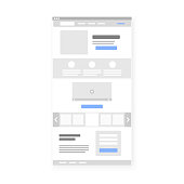 Landing page website wireframe interface template. Vector illustration