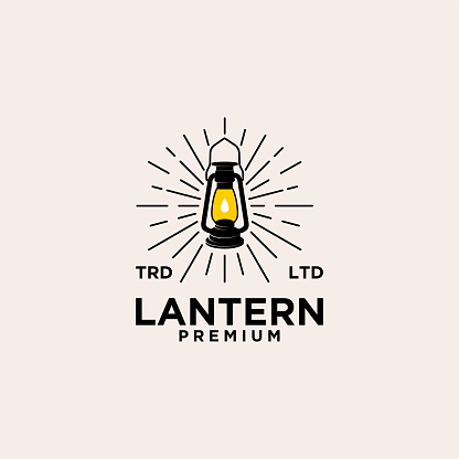 lantern vintage logo icon illustration Premium Vector