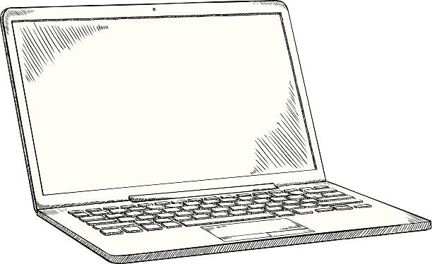 laptop doodle Hand-drawn laptop doodle with transparent background. laptop drawings stock illustrations
