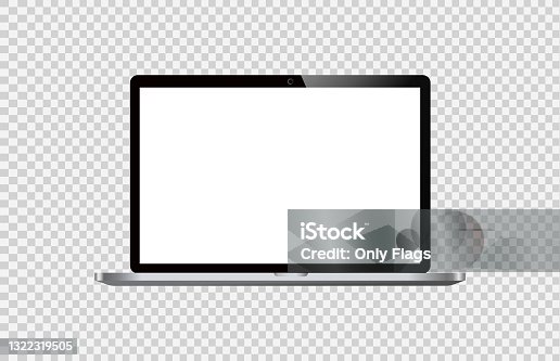istock Laptop with blank screen isolate on  jpg or transparent background for new product, promotion, advertising, vector illustration 1322319505