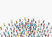 Large group of people on white background. People communication concept. Vector illustration