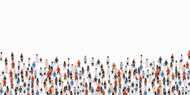 Large group of people on white background. People communication concept. Large group of people on white background. People communication concept. Vector illustration cartoon of a stadium crowd stock illustrations