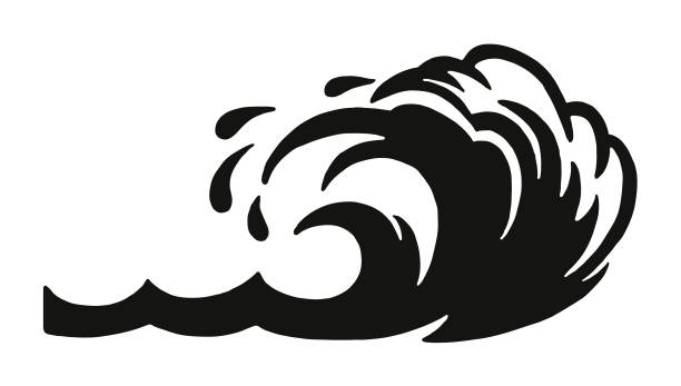 duża fala oceaniczna - tsunami stock illustrations