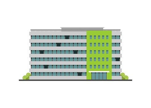 Large office building. Simple flat illustration