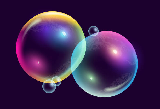 Large Realistic Colourful Bubbles vector art illustration