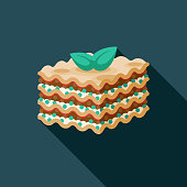 A flat design Italian food icon with a long shadow. File is built in the CMYK color space for optimal printing. Color swatches are global so it’s easy to change colors across the document.