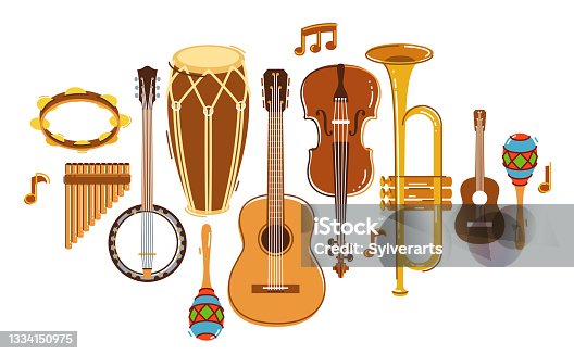 istock Latin music band salsa vector flat illustration isolated over white background, live sound festival concert or night dancing party, Brazil or Cuban musical fiesta theme. 1334150975