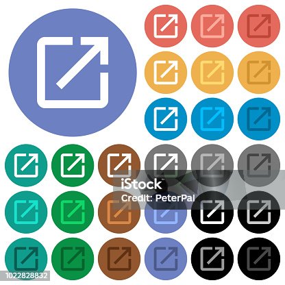 istock Launch application round flat multi colored icons 1022828832