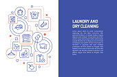 Laundry Concept, Vector Illustration of Laundry with Icons