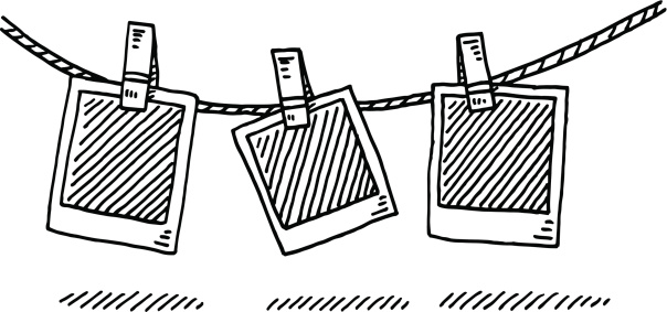 Laundry Line Blank Photographs Drawing