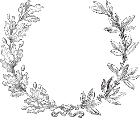 Laurel and oak wreath