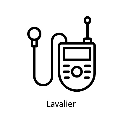 Lavalier vector outline icon for web isolated on white background EPS 10 files