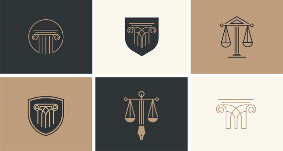 Law, finance, attorney and business logo design. Luxury, elegant modern concept design. Vector illustration