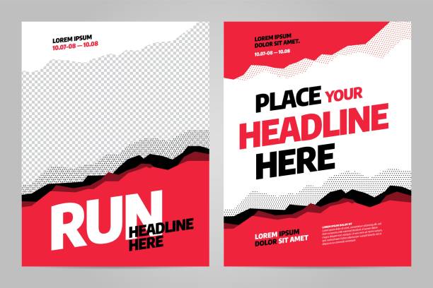 스포츠 이벤트에 대 한 레이아웃 포스터 템플릿 디자인 - 경쟁 stock illustrations