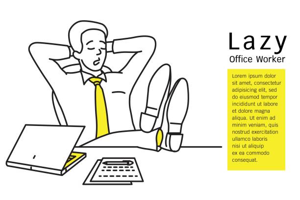 ilustrações de stock, clip art, desenhos animados e ícones de lazy office worker - business man shoes on desk