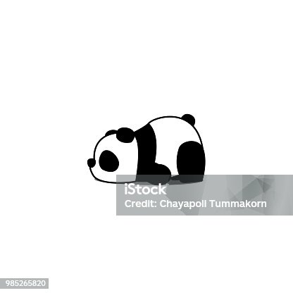 istock Lazy panda cartoon, vector illustration 985265820