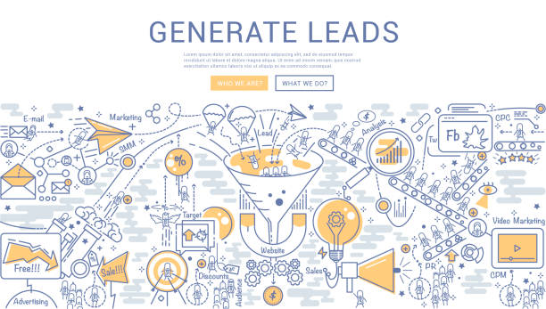 Lead generation, Sales funnel - Vector Illustration vector art illustration