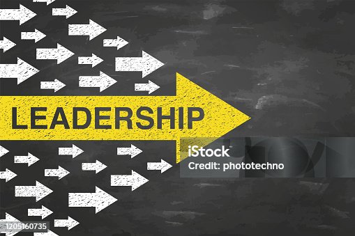 istock Leadership Concepts with Arrows on Blackboad Background 1205160735