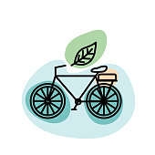 istock Leaf Bike - Environment Thin Line Icon 1349007248