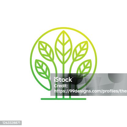istock Leaf Logo design vector illustration. Abstract Leaf Logo vector in creative design concept for nature, agriculture and farm business. Tree Leaf Logo, icon, sign and symbol vector design illustration 1263328871