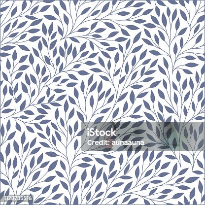 istock Leaves seamless pattern. 1128735516