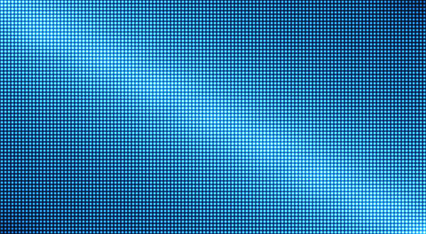 Led screen texture. TV lcd display with points. Digital monitor. Vector illustration. TV texture. Digital display. Led videowall. Blue pixel screen. Electronic diode effect. Lcd monitor with points. Projector grid template with bulbs. Television background. Vector illustration. led light stock illustrations