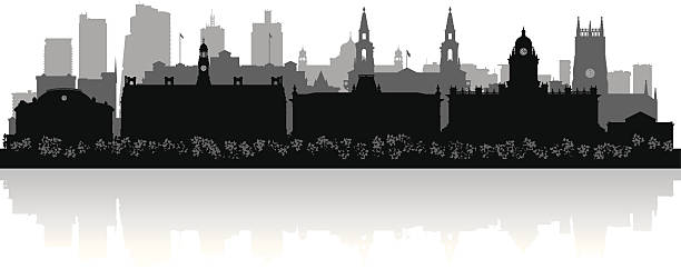 leeds england city skyline vector silhouette - leeds stock illustrations