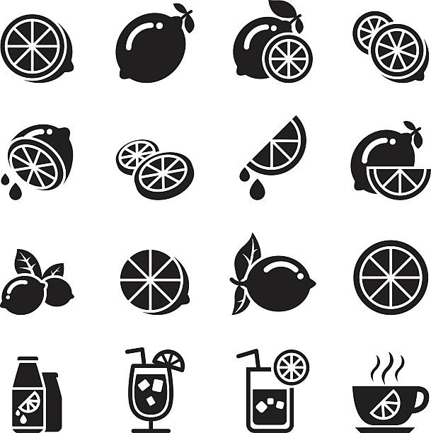 Lemon icons vector art illustration