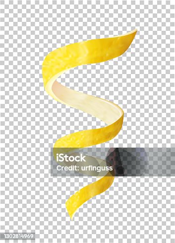 istock lemon peel in the form of a spiral vertically on a transparent background. vector illustration 1302814969