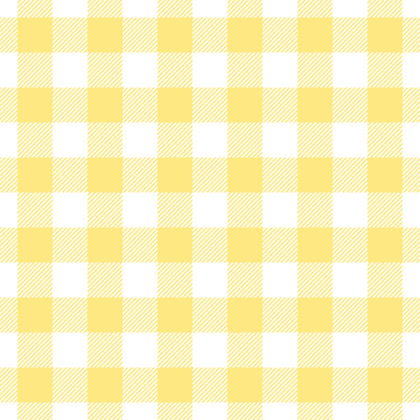 Lemon yellow gingham check pattern. Seamless spring summer vichy background graphic vector for oilcloth, tablecloth, picnic blanket, scrapbook, other modern everyday fashion paper or textile print. Lemon yellow gingham check pattern. Seamless spring summer vichy background graphic vector for oilcloth, tablecloth, picnic blanket, scrapbook, other modern everyday fashion paper or textile print. spring fashion stock illustrations