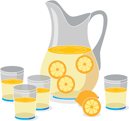 lemonade pitcher and glasses