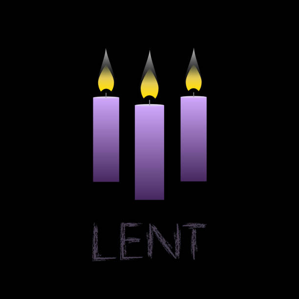 Lenten purple altar candles simple flat icon  drawing of the good friday stock illustrations
