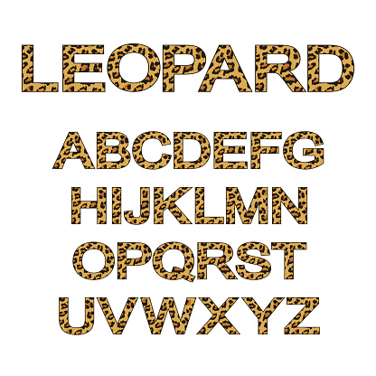 Download Leopard Font Stock Illustration - Download Image Now - iStock