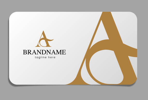 Letter A Logo on business card vector art illustration