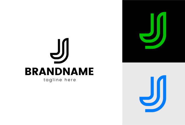 J letter based Logo vector art illustration
