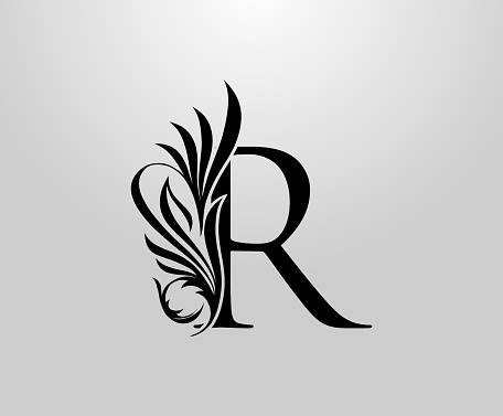 R Letter Classic Heraldic Logo Stock Illustration - Download Image Now ...