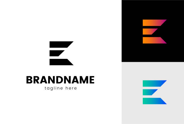 Letter E Logo set vector art illustration