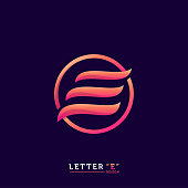 Letter E vector design template
