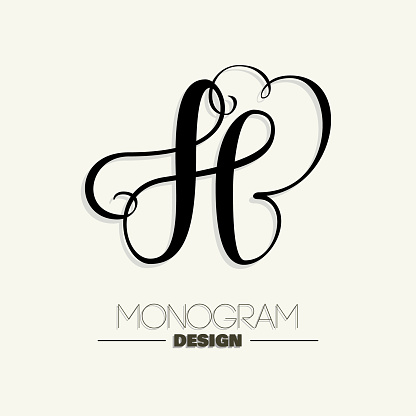 Download Letter H Calligraphy Monogram Design Stock Vector Art ...