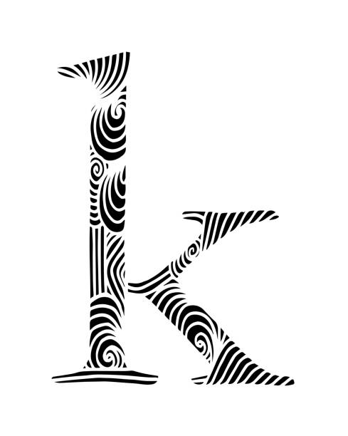 Royalty Free Drawing Of The Fancy Letter K Clip Art Vector Images