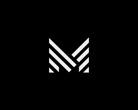 Letter M Vector Line Logo Design Creative Minimalism Letter M Vector Line Logo Design Creative Minimalism