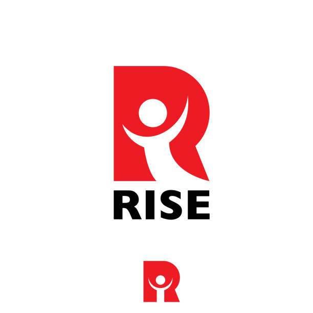R letter RISE R letter RISE letter based symbol vector"r"ndesign template for commercial use letter r stock illustrations