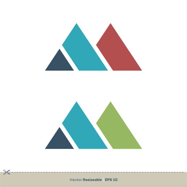 m harfi vektör logo şablonu çizim tasarımı. vektör eps 10. - mountain stock illustrations
