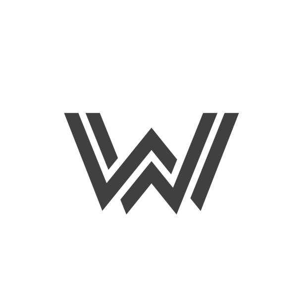 Letter W Logo Lettermark Monogram - Typeface Type Emblem Character Trademark  letter w stock illustrations