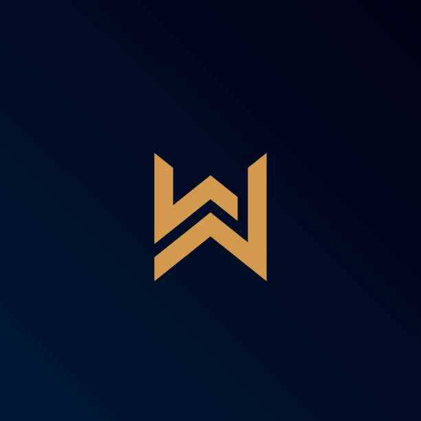 Letter W logo template. Unique modern creative elegant logotype. Vector icon.  letter w stock illustrations
