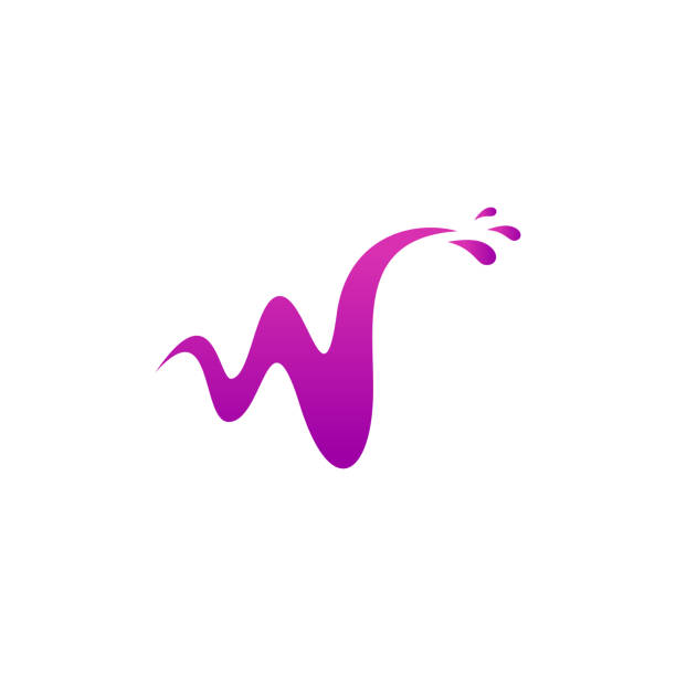 Letter W water vector logo design  letter w stock illustrations