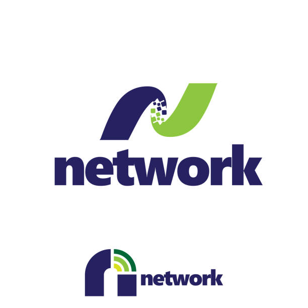 N letterbased Network symbol vector set vector art illustration