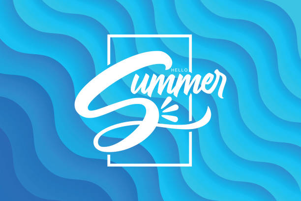 Lettering composition of Summer Vacation on abstract background stock illustration Lettering composition of Summer Vacation on abstract background stock illustration airbnb stock illustrations