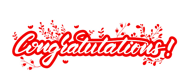 Lettering Design With A Word Congratulations Vector Illustration ...